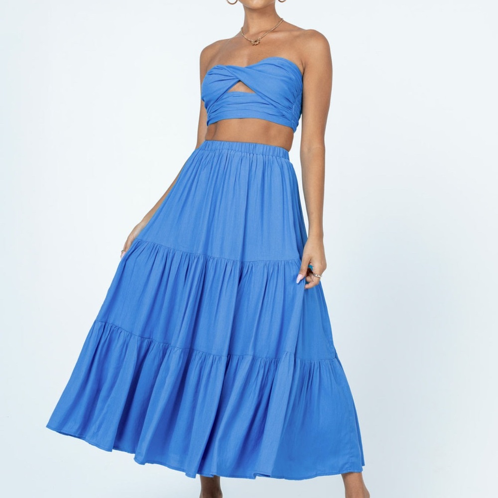 Princess Polly (Allie Set Blue)  Blue Maxi A-Line Skirt Set